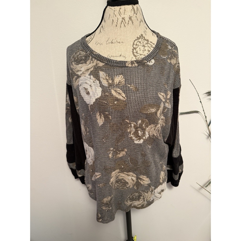 Free People‎ Flower Patch Floral Black Womens Size Small Top
